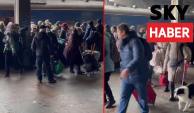 Görüntüler Kiev’den! Rusya “Vuracağız kaçın” dedi, Ukrayna halkı trenlere akın etti