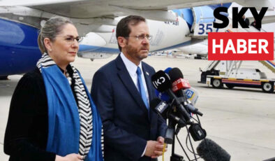 İsrail Cumhurbaşkanı Herzog Türkiye’de! Uçağının üzerinde yazan Türkçe kelimeler dikkat çekti