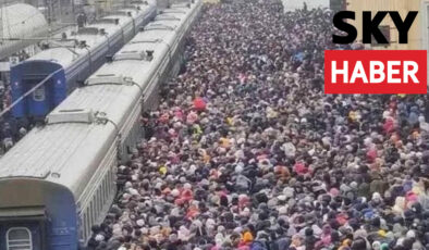 Mahşeri kalabalık! İşgalden kaçan Ukraynalılar trenle Polonya’ya akın ediyor