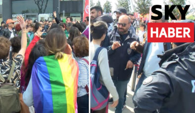 Maltepe’de 1 Mayıs miting alanına girmeye çalışan LGBT’liler ile polis arasında gerginlik